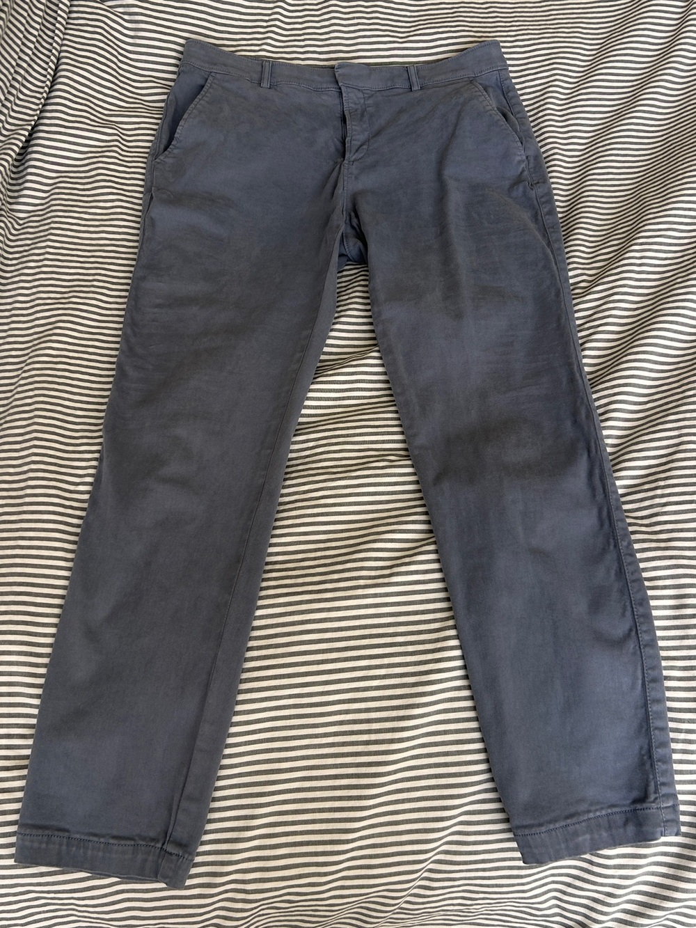 Banana Republic Light Blue Gray Suede Sloan Fit Cropped Pant